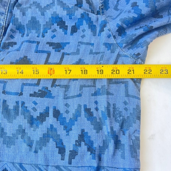 Grace Element Large Aztec Shirt Dress Pockets Short Sleeves Southwest - Picture 7 of 8